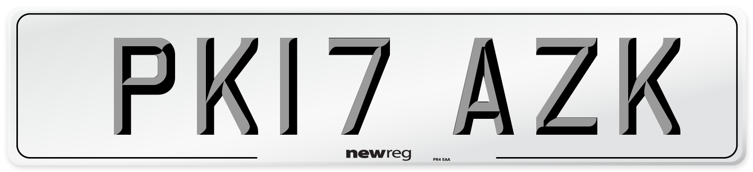PK17 AZK Number Plate from New Reg